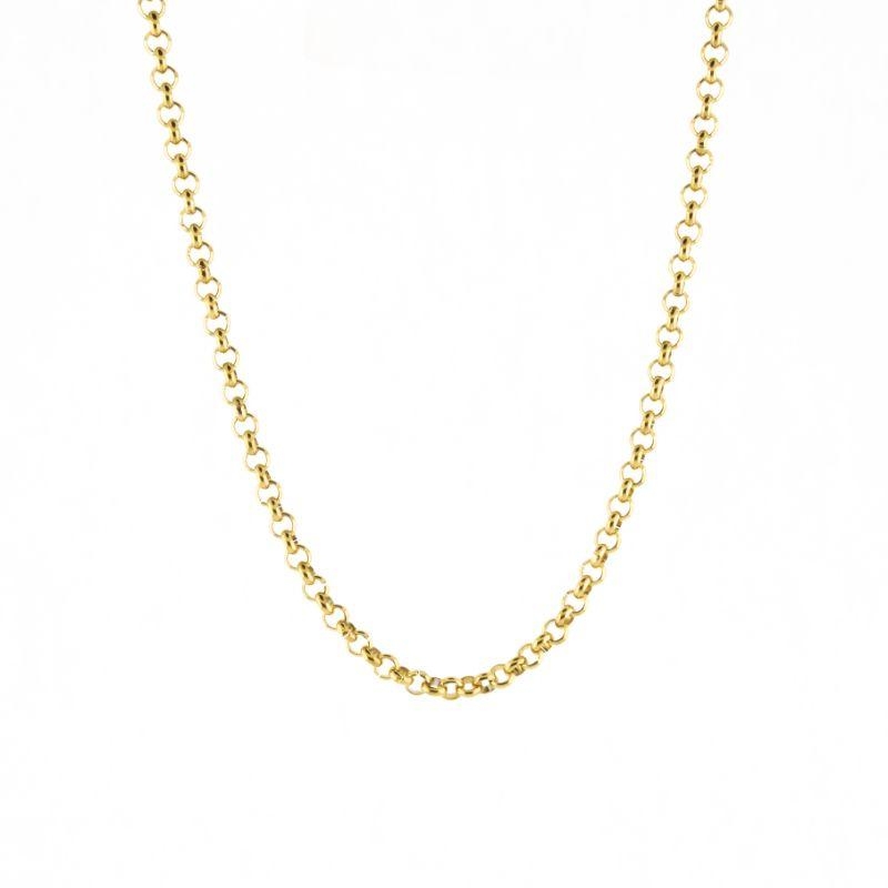 COLAR PORTUGUESA LONGO 55CM BANHADO NO OURO AMARELO