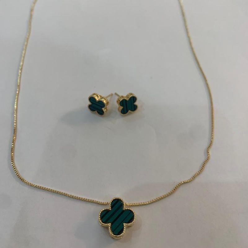 CONJUNTO TREVO MALAQUITA