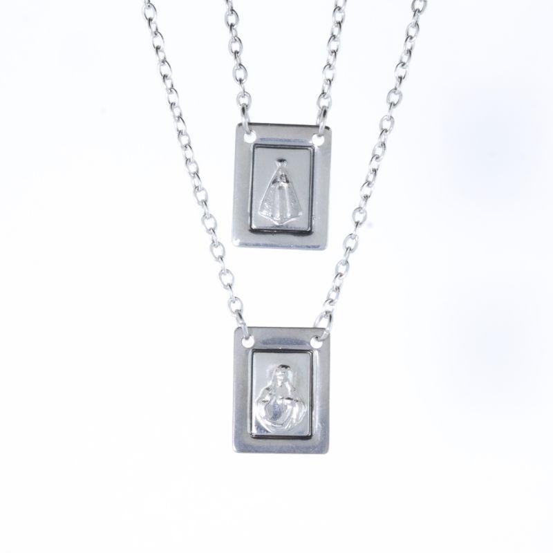 ESCAPULÁRIO  NOSSA SENHORA APARECIDA  60CM AÇO INOX