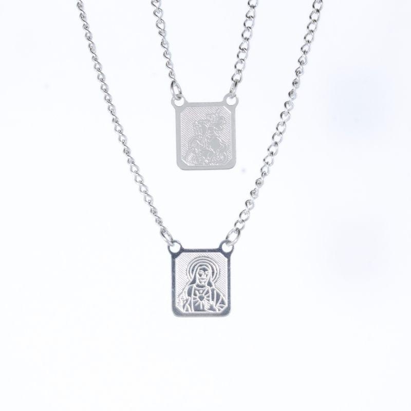 ESCAPULÁRIO SÃO JORGE 3D MÉDIO AÇO