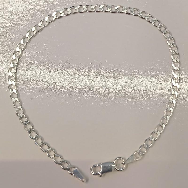 PULSEIRA  GRUMET 3 MILÍMETRO FLAT 21CM PRATA 925