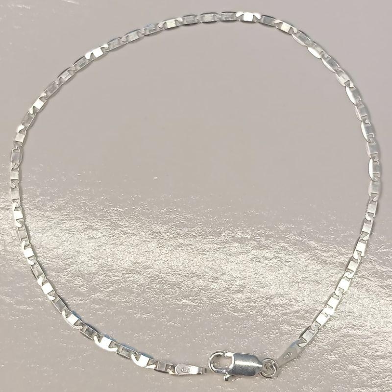 PULSEIRA PIASTRINE 2MILÍMETROS  21CM PRATA 925