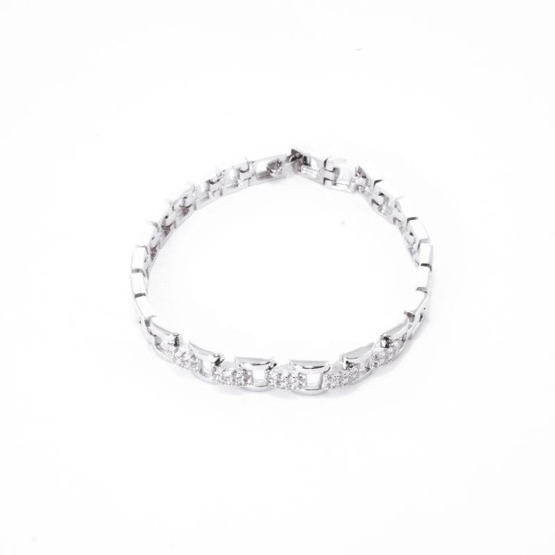 PULSEIRA RELÓGIO COM 5 ELOS CRAVEJADOS