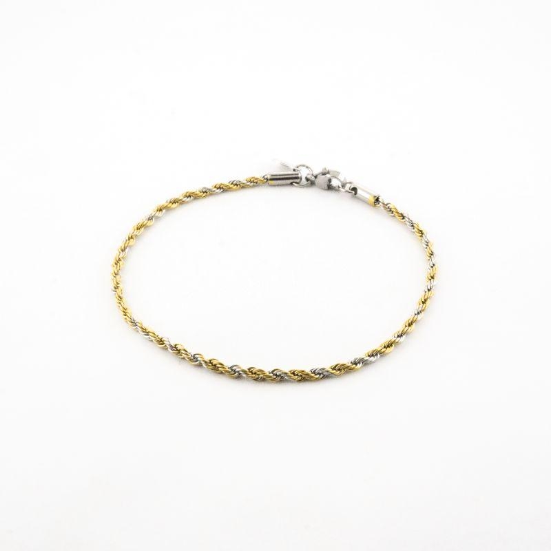 PULSEIRA VINTAGE DOIS BANHOS FINA 20CM SEMIJOIA