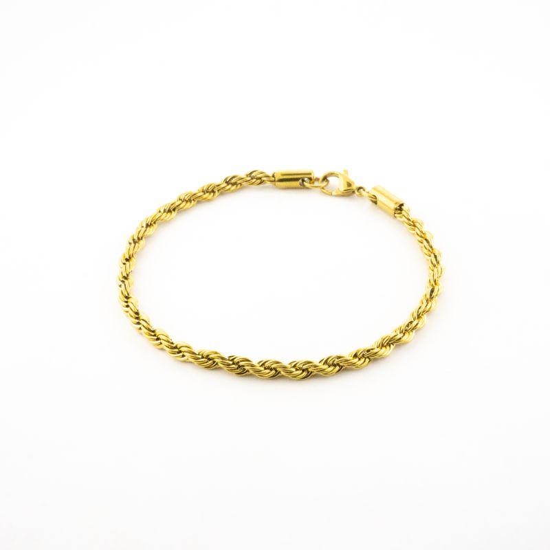 PULSEIRA MODELO BAIANO MASCULINA 21CM BANHADA NO OURO AMARELO