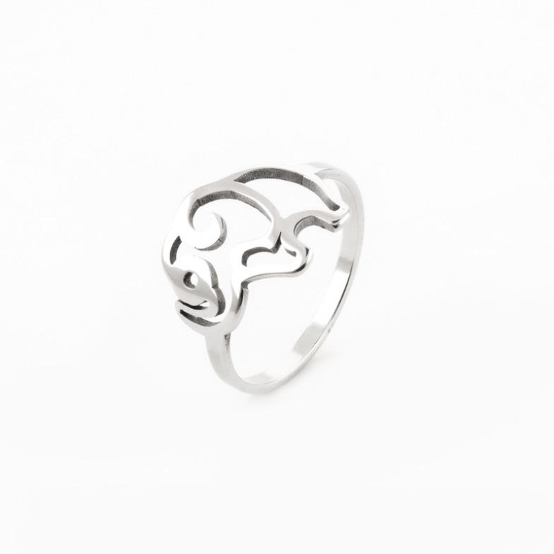 ANEL ELEFANTE SEMIJOIA OURO BRANCO