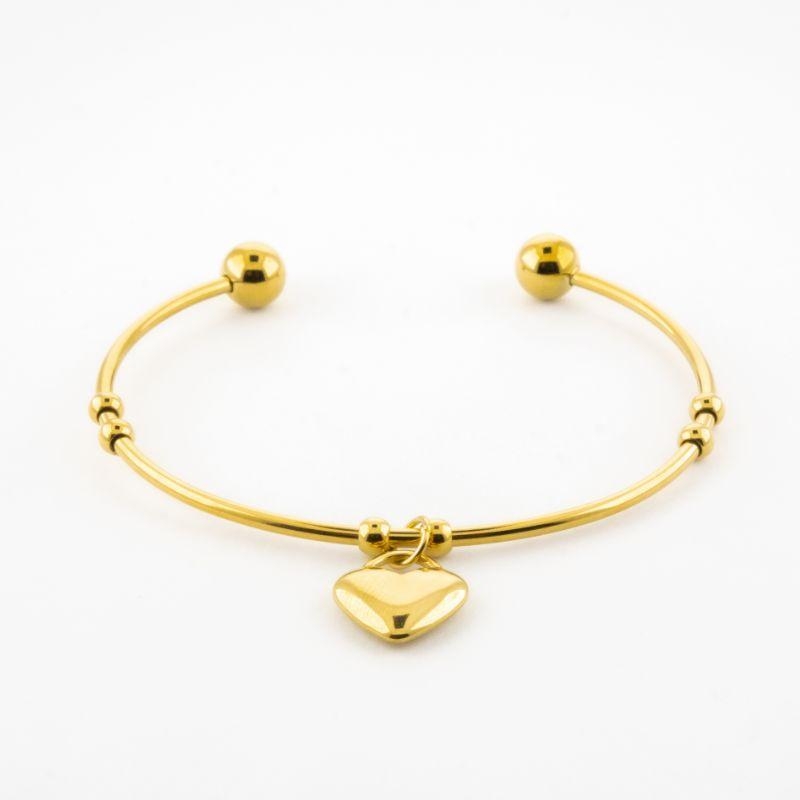 BRACELETE CORAÇÃO LISO SEMIJOIA