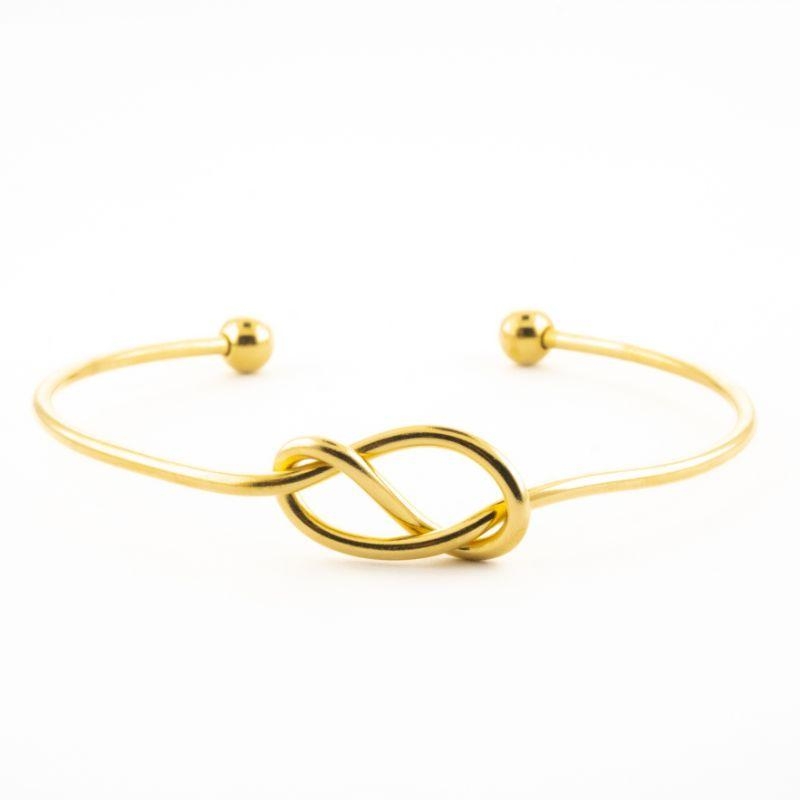 BRACELETE NÓ  BANHADO NO OURO AMARELO