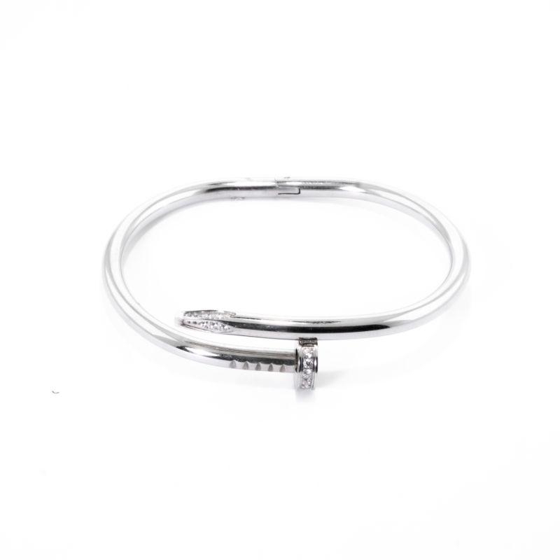 BRACELETE PREGO CARTIER  OURO BRANCO COM ZIRCONIAS