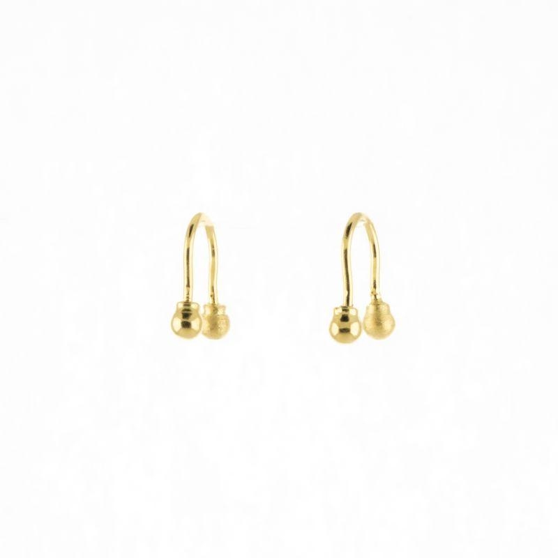 BRINCO ANZOL P DETALHE 1 BOLA FOSCA OURO 18K