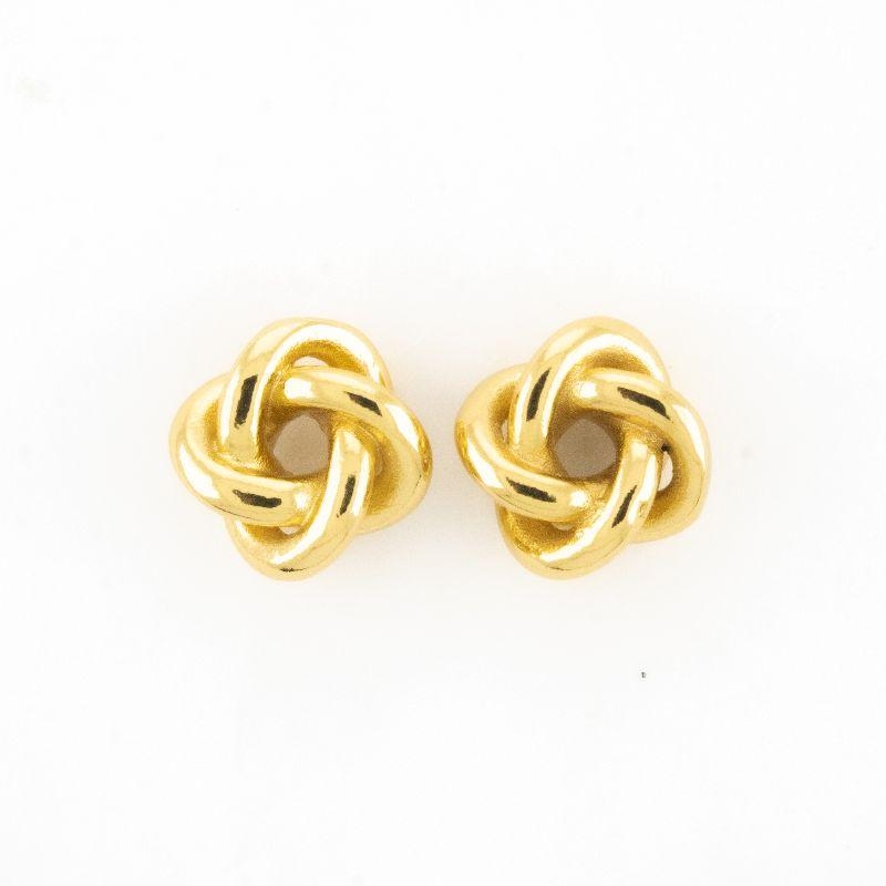 BRINCO NÓ TAMANHO G BANHADO NO OURO AMARELO