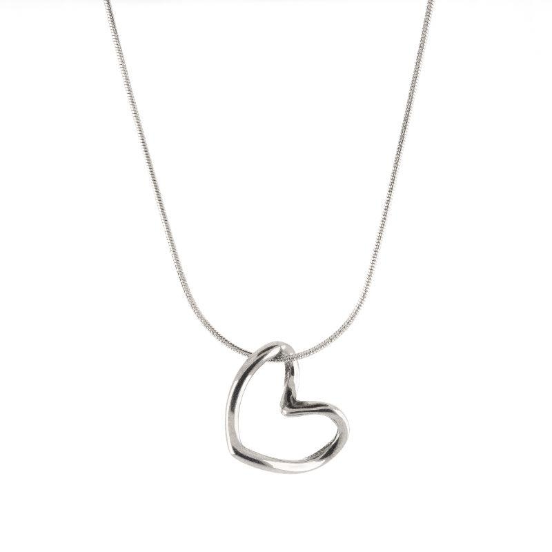 COLAR CORAÇÃO VAZADO 45CM/5CM DE EXTENSOR SEMIJOIA