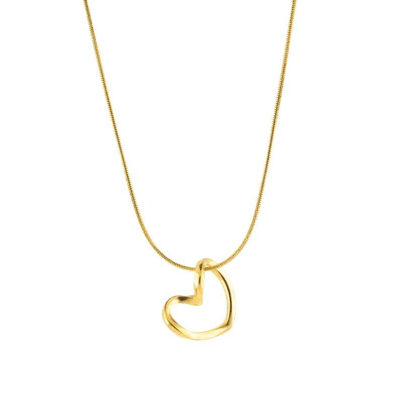 COLAR CORAÇÃO VAZADO SEMIJOIA