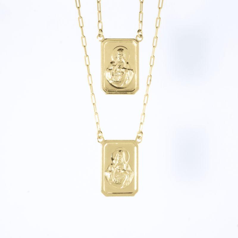 COLAR  ESCAPULÁRIO JESUS CRISTO COM ELO CARTIER MASCULINO