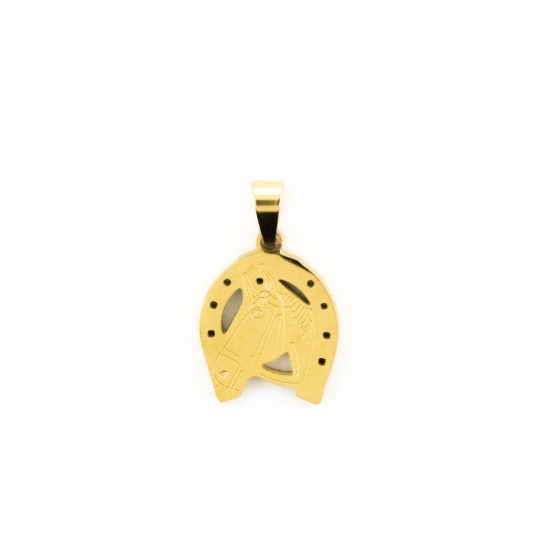 PINGENTE FERRADURA E CAVALO SEMIJOIA