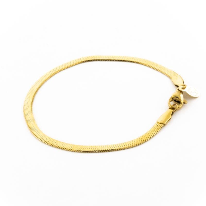 PULSEIRA MALHA LAMINADA  18CM SEMIJOIA