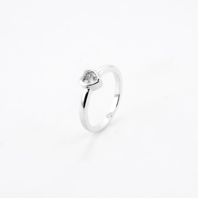 ANEL FALANGE PONTO DE LUZ CORAÇÃO BANHADO NO OURO BRANCO