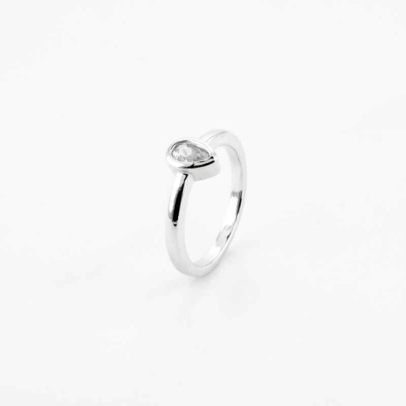 ANEL FALANGE PONTO DE LUZ GOTA BANHADO NO OURO BRANCO