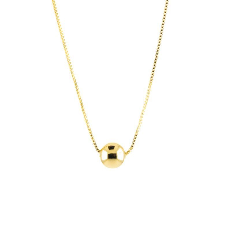 COLAR ESFERA G 45 CM SEMIJOIA