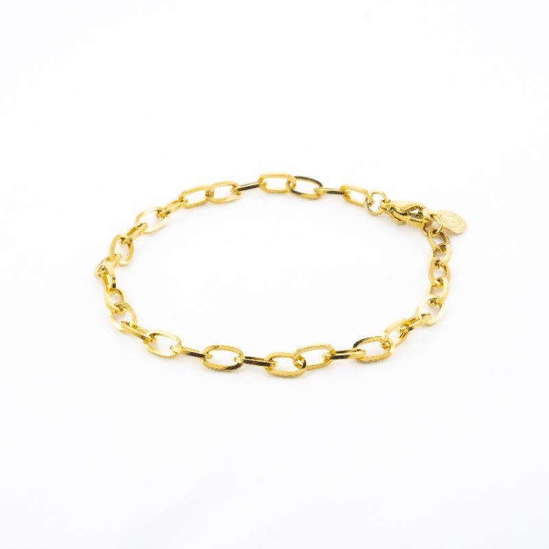 PULSEIRA ELO OVAL 17CM SEMIJOIA