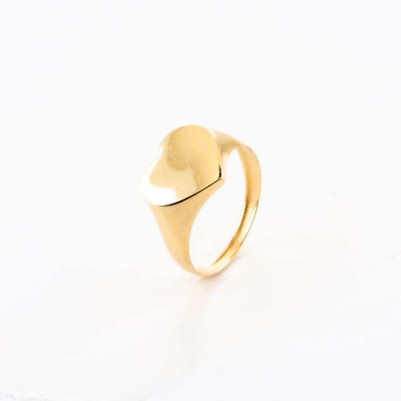 ANEL CORACAO LISO OURO 18K