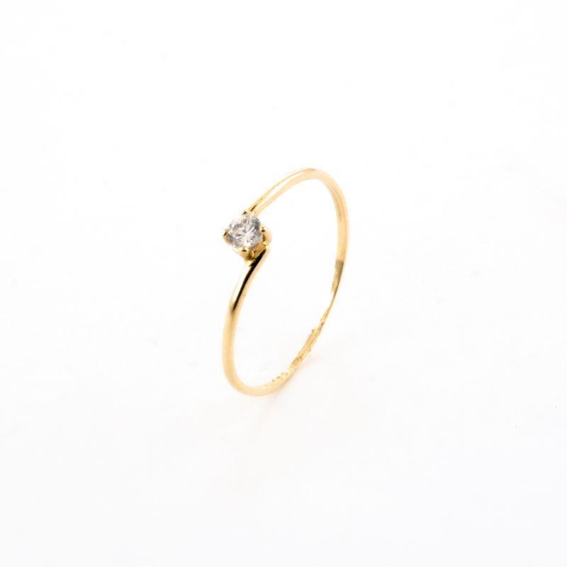 ANEL SOLITARIO SIMPLES OURO 18K
