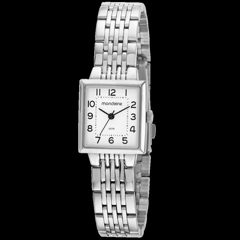 Relógio Feminino Quadrado Ouro Branco
