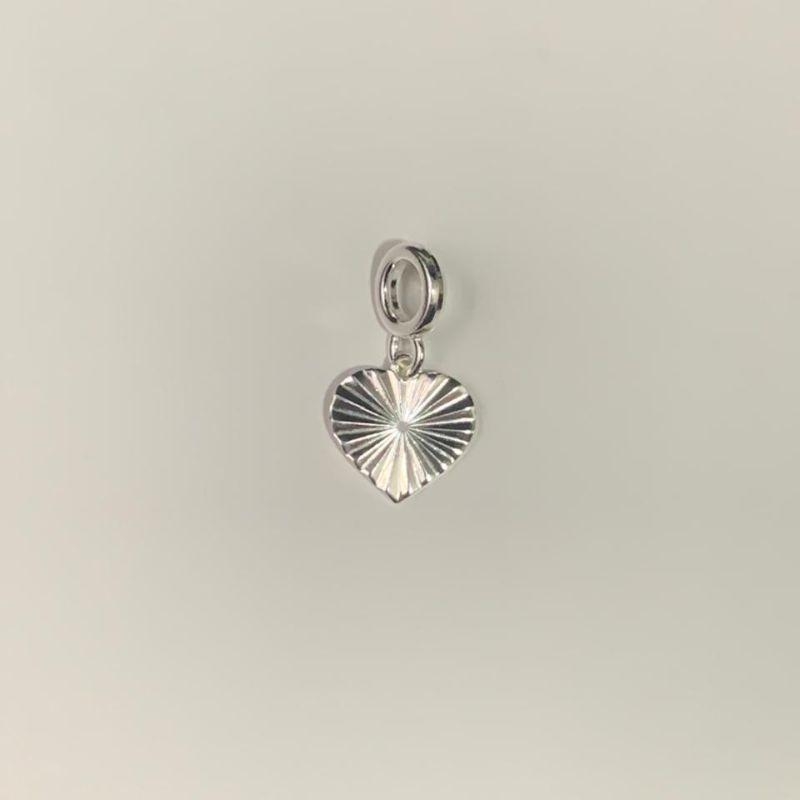 BERLOQUE CORACAO DIAMANTADO PRATA 925