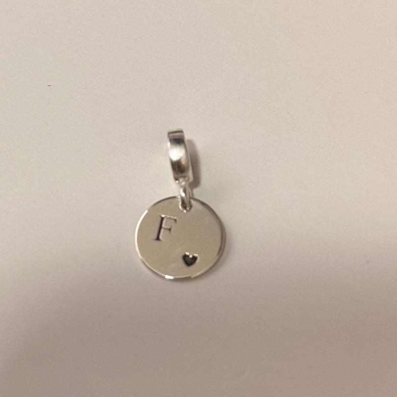 BERLOQUE PERSONALIZADO LETRA CORACAO PRATA 925