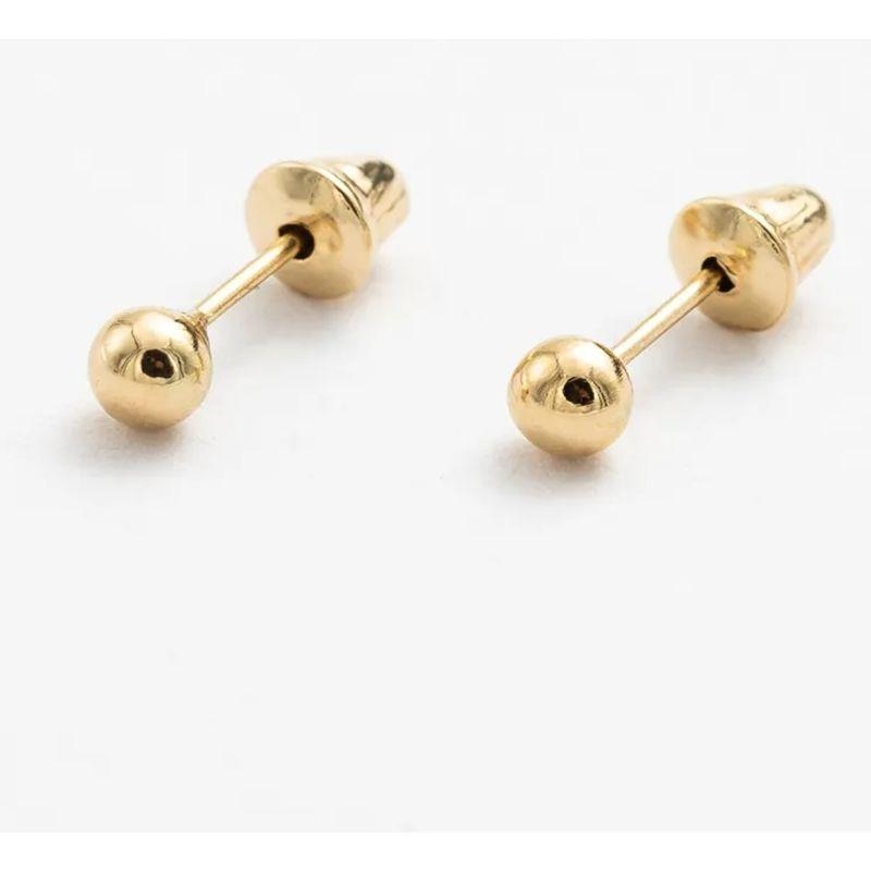 BRINCO BOLINHA 3MM OURO 18K