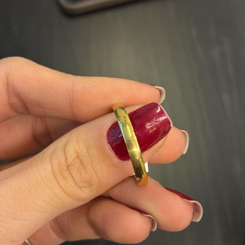 PAR DE ALIANCA ABAULADA 3MM OURO 18K