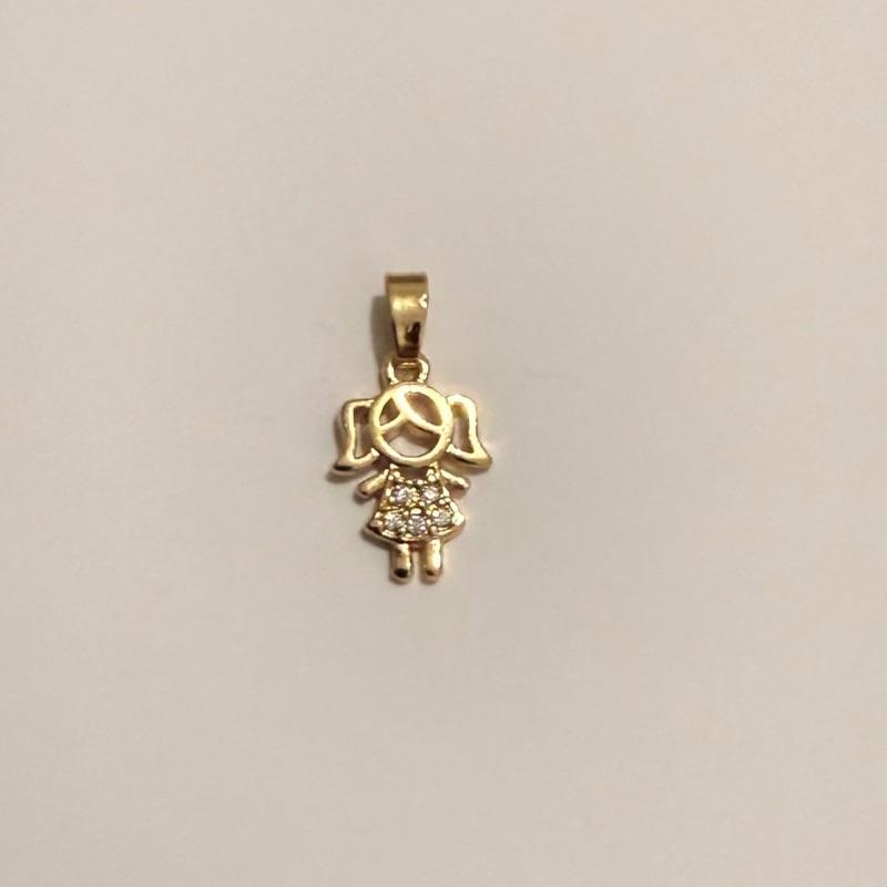 PINGENTE MENINA M 5 ZIRCONIAS