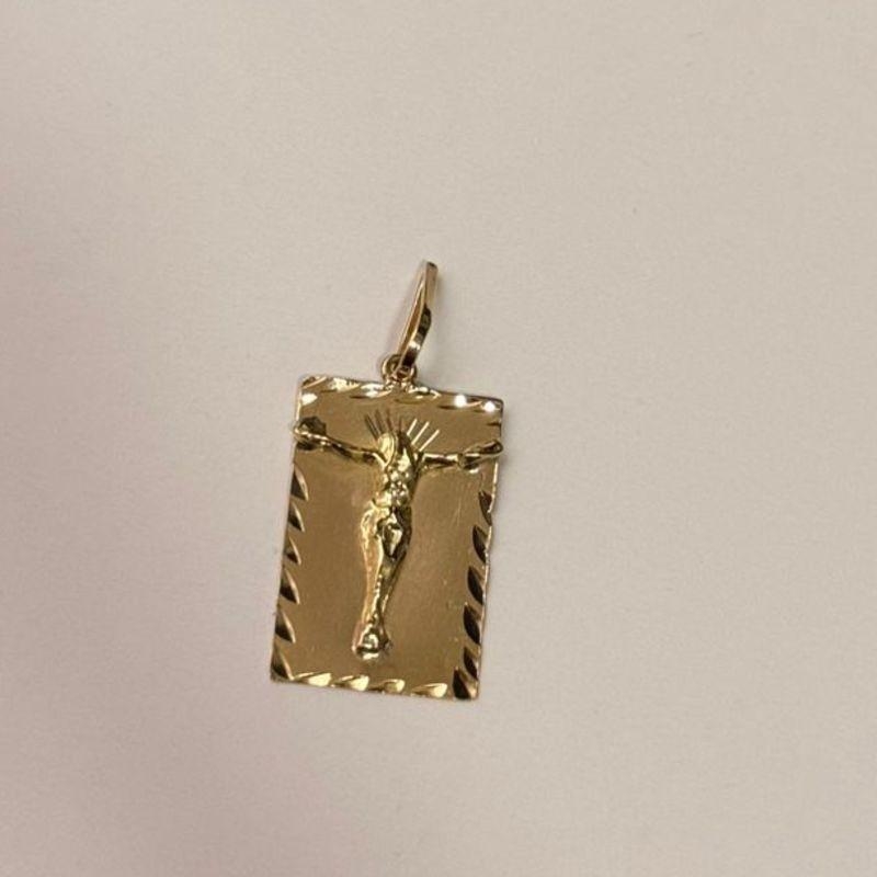 PLAQUINHA CRISTO OURO 18K