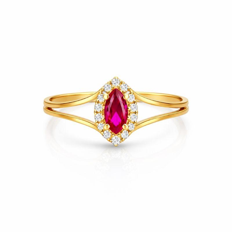 ANEL FORMATURA RUBI OURO 18K
