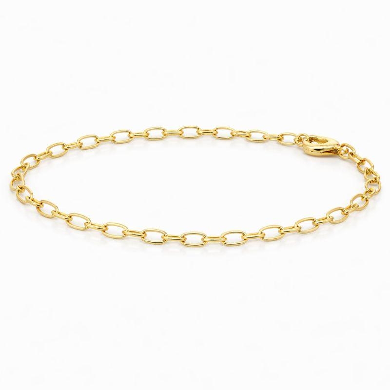 PULSEIRA ELO PORTUGUES OVAL OURO 18K