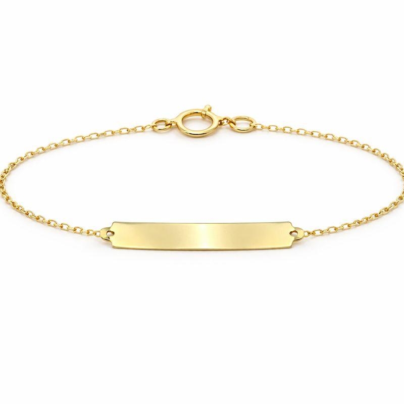 PULSEIRA PLAQUINHA INFANTIL OURO 18K