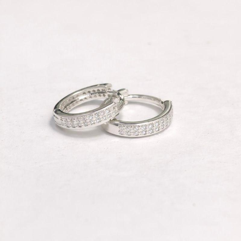 ARGOLA M 2 FILEIRAS CRAVEJADAS - BANHO PRATA