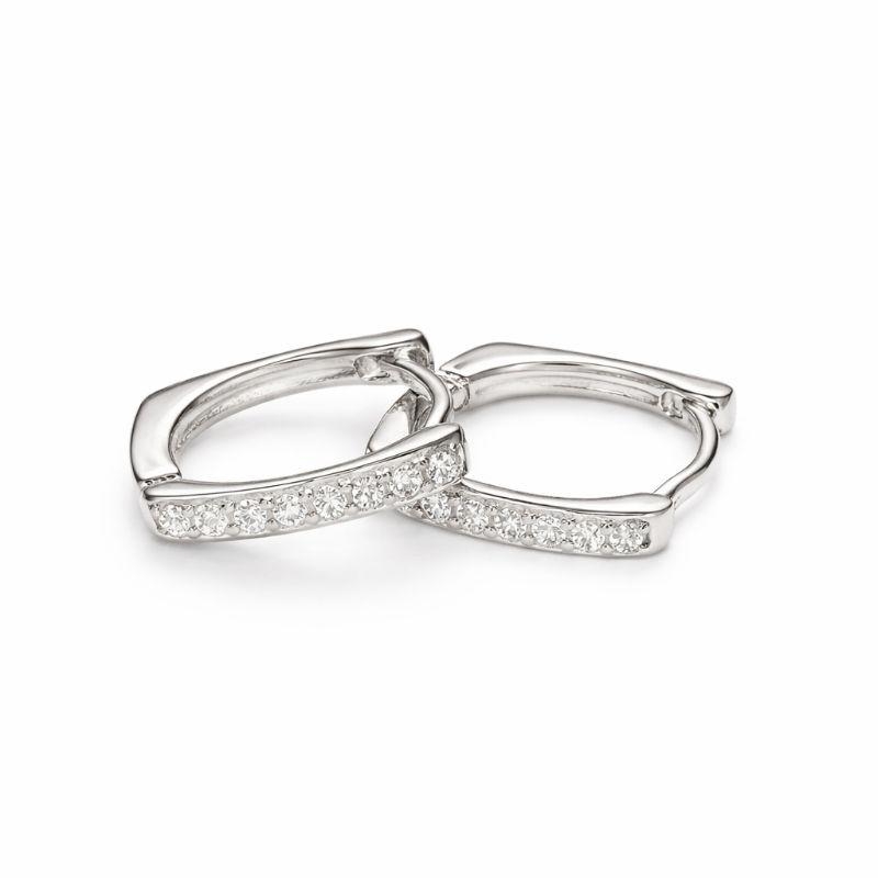 ARGOLA QUADRADO G CRAVEJADA 1 FILEIRA BANHO PRATA