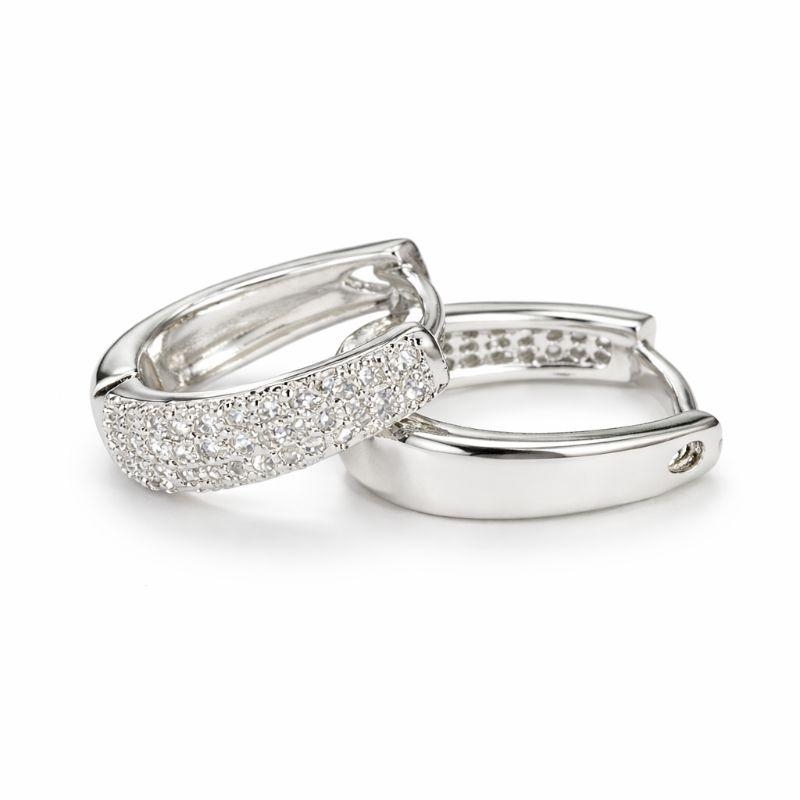 BRINCO ARGOLA G OVAL FILEIRAS CRAVEJADAS- BANHO PRATA