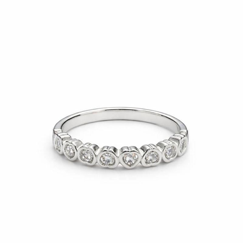 ANEL CORAÇÕES ZIRCONIAS SEMIPRATA