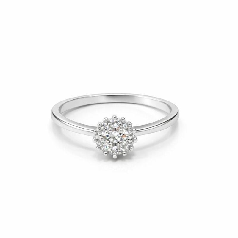 ANEL SOLITÁRIO 3MM PEDRA CENTRAL CRAV LATERAL SEMI PRATA