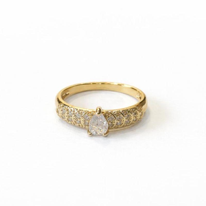 ANEL SOLITÁRIO BRIGERTON CRAVEJADO SEMIOURO