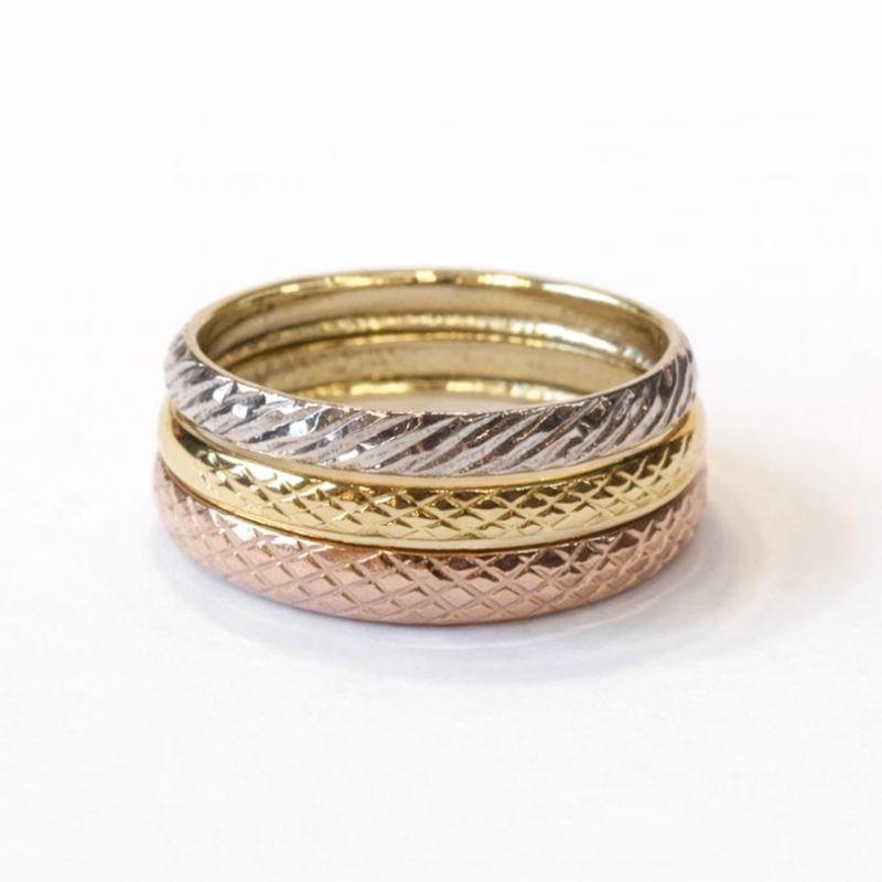 ANEL TRICOLOR APARADORES LAMINADOS  SEMIJOIA