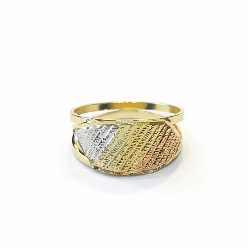 ANEL TRICOLOR LAMINADO SEMI OURO