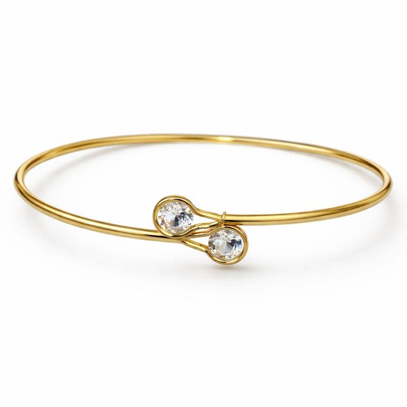 BRACELETE SLIM DUPLO PONTO LUZ SEMI OURO