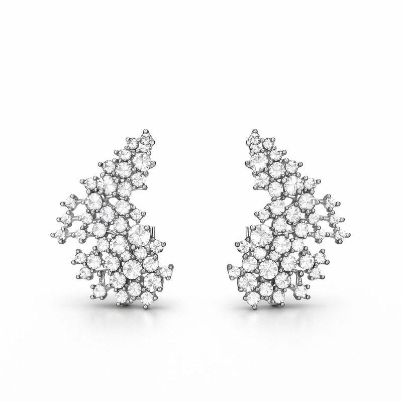 BRINCO EARCUFF GLAM PEDRARIA SEMI PRATA