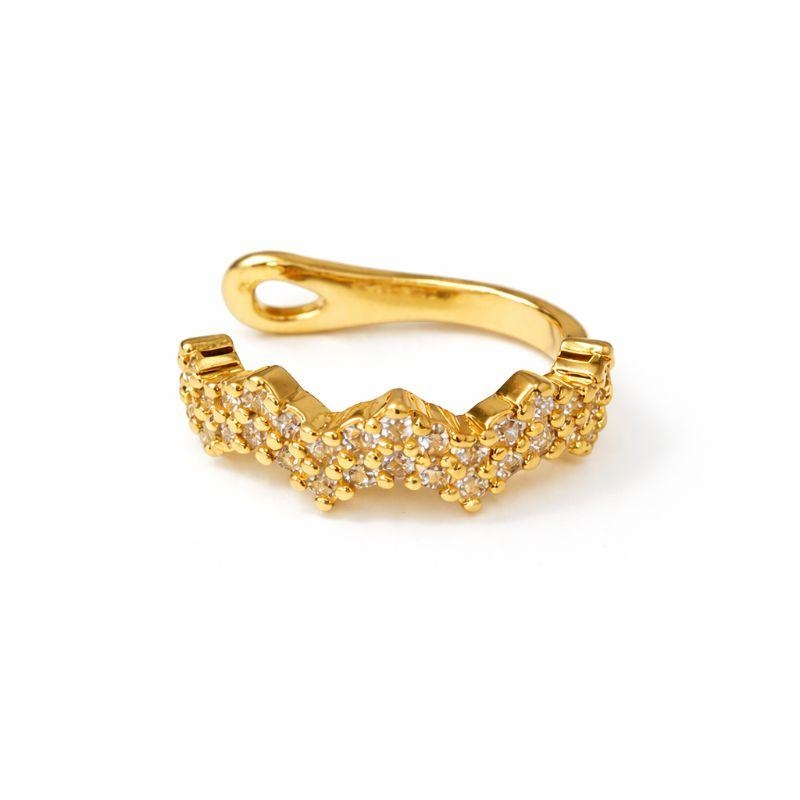 PIERCING FAKE ZIGZAG CRAVEJADO SEMI OURO