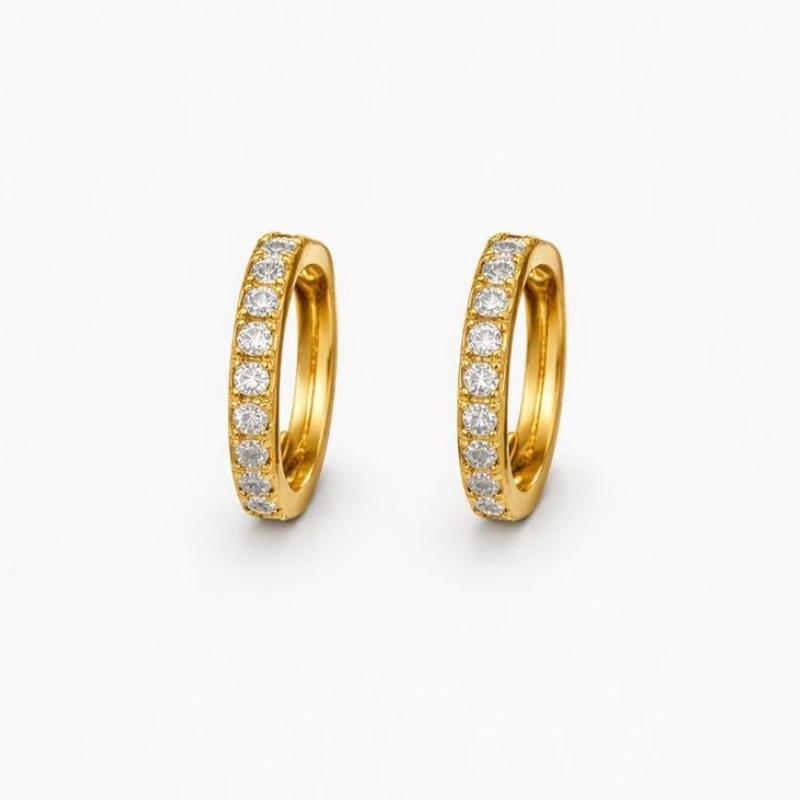 BRINCO ARGOLA CRAVEJADA FINA SEMI OURO