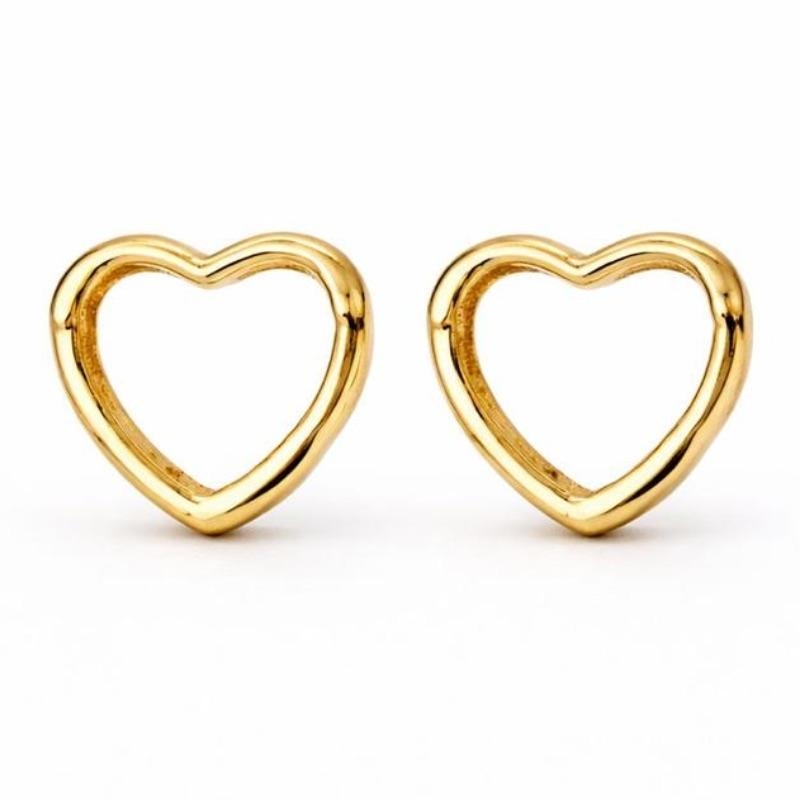 BRINCO CORACAO ARGOLA LISO SEMI OURO - G