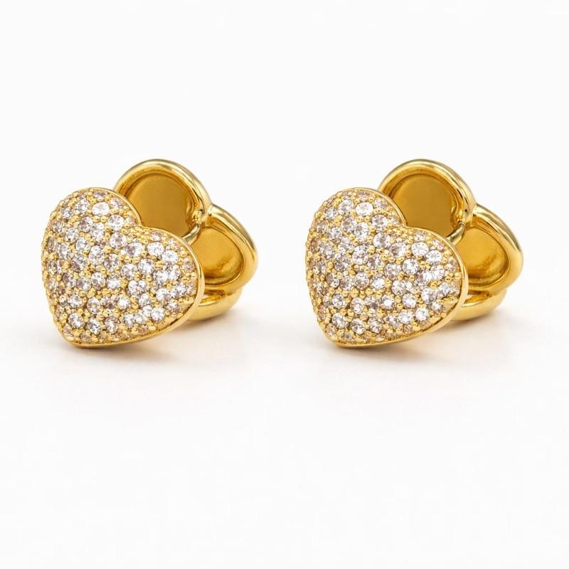 BRINCO CORACAO CRAVEJADO GLAN SEMI OURO